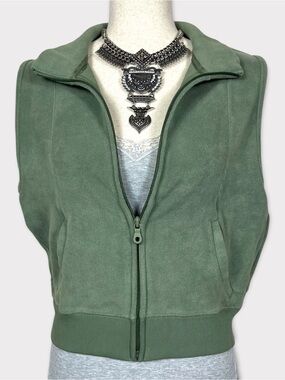 Aerie Offline Cropped‎ Polar Fleece Vest Medium Casual Activewear Outdoor Preppy